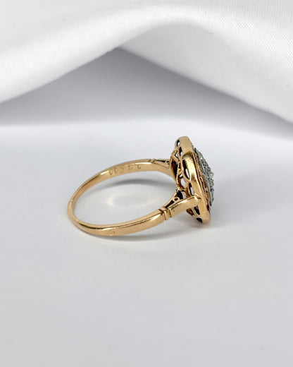 Bague Art Déco Rubis 0.40 carat &amp; Diamants "Karina"