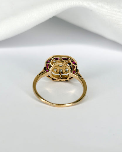 Bague Art Déco Rubis 0.40 carat &amp; Diamants "Karina"