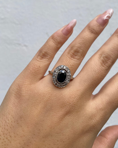 Bague Art Déco Saphir 1.80 carat &amp; Diamants &quot;Amandine&quot;