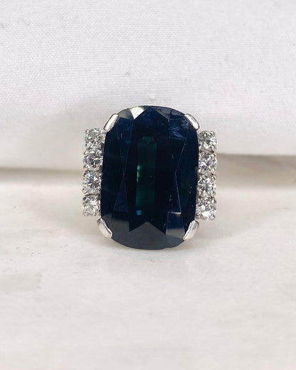 Bague Cocktail Saphir 11 carats &amp; Diamants &quot;Suzy&quot;