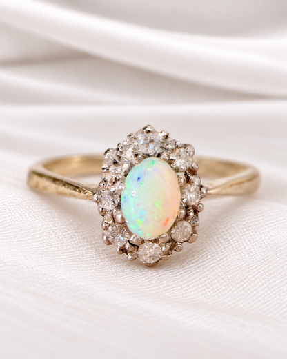 Bague Marguerite Opale &amp; Diamants "Victoire"