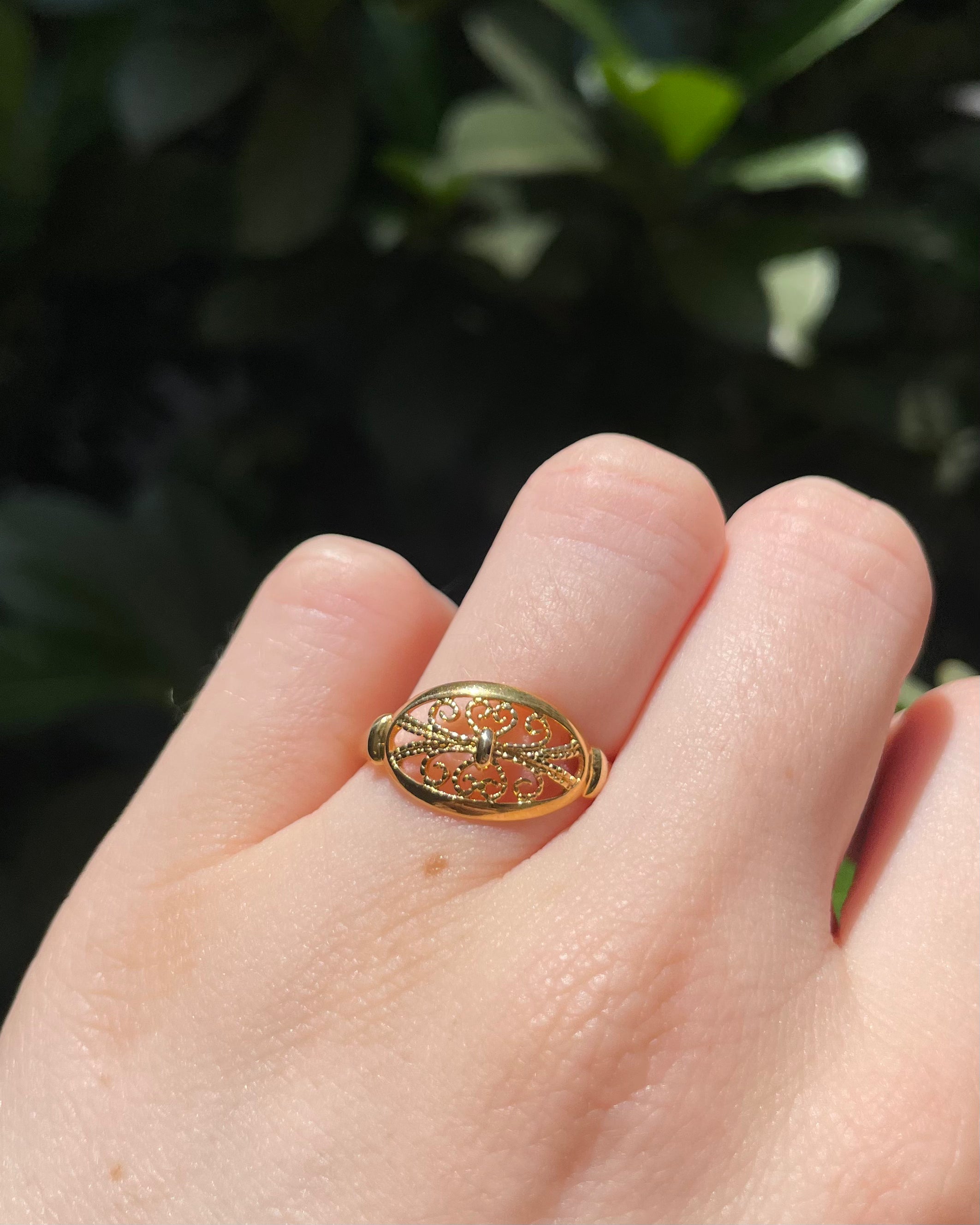 Bague Filigrane Or Jaune 9 Carats "Cléophée"