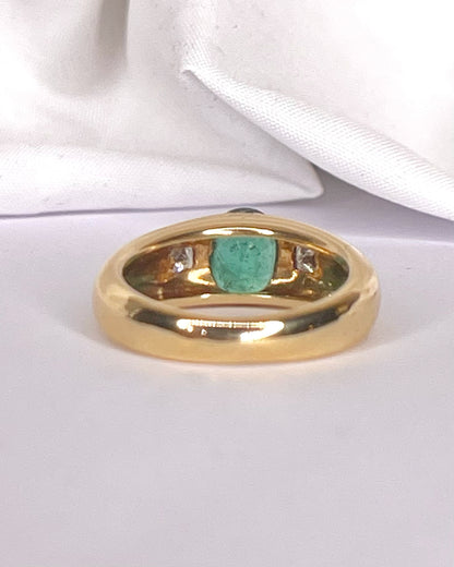 1.60-carat Emerald &amp; Diamond Band Ring "Daphné"