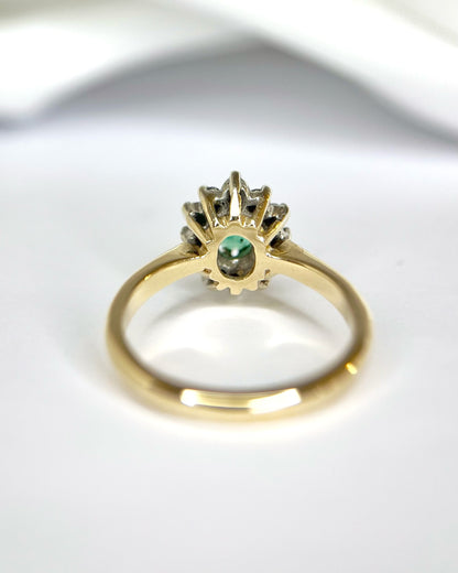 Bague Marguerite Émeraude &amp; Diamants "Simone"