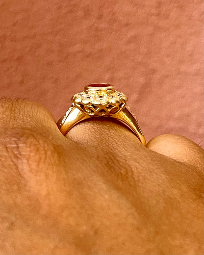 Bague Marguerite Rubis 1.31 carat &amp; Diamants 0.71 carat "Fanny"