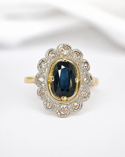 “Nastasia” 1.70-carat Sapphire &amp; 0.43-carat Diamond Marguerite Ring