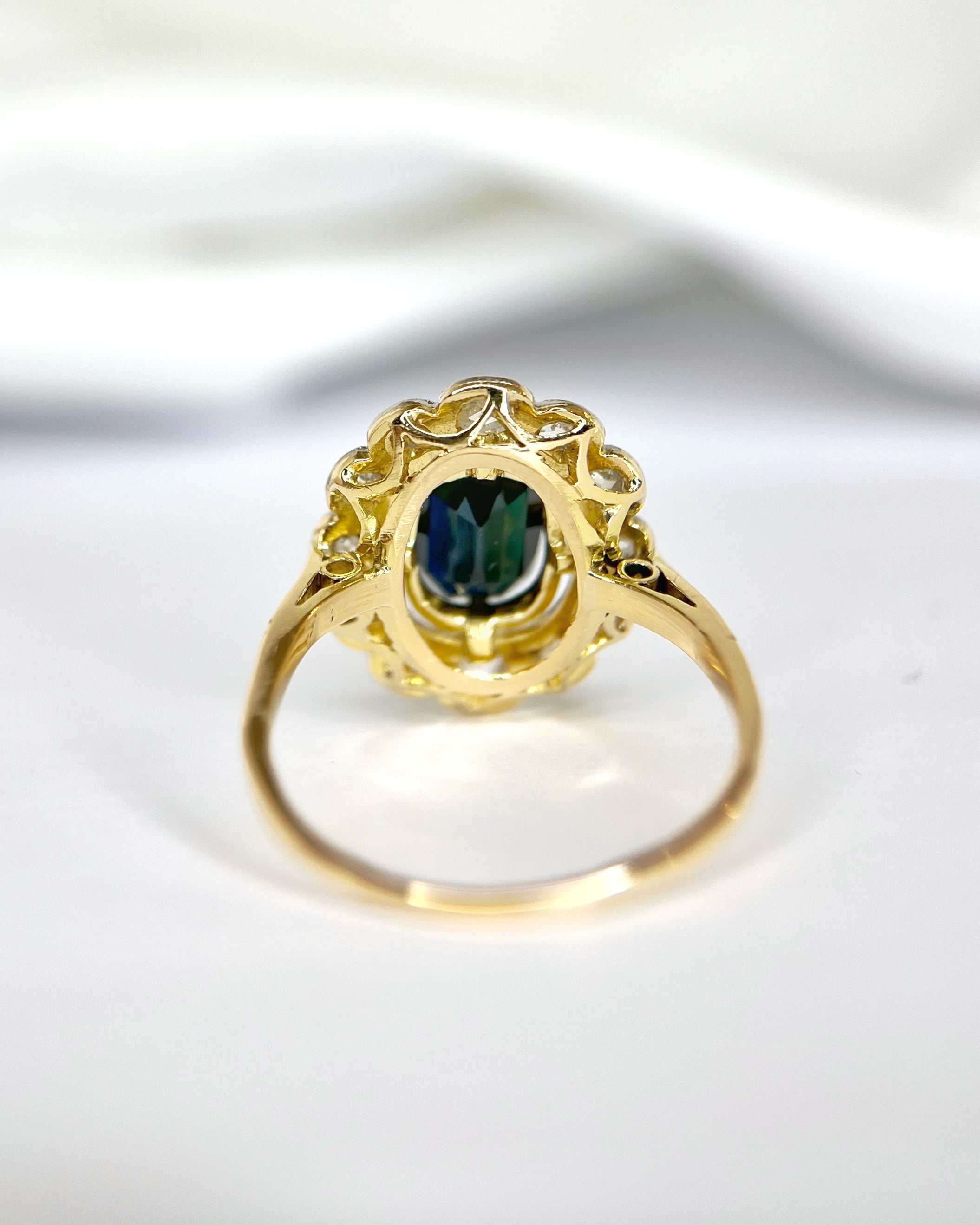 “Nastasia” 1.70-carat Sapphire &amp; 0.43-carat Diamond Marguerite Ring