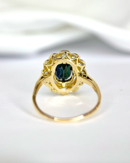 “Nastasia” 1.70-carat Sapphire &amp; 0.43-carat Diamond Marguerite Ring