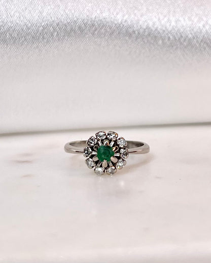 Bague Marguerite Émeraude et Diamants “Isolde”