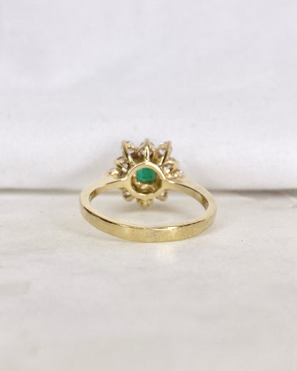 Bague Marguerite Émeraude &amp; Diamants &quot;Élise&quot;