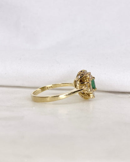 Bague Marguerite Émeraude &amp; Diamants &quot;Élise&quot;