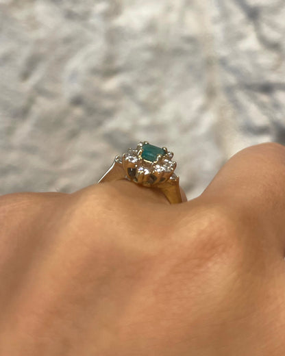 Bague Marguerite Émeraude &amp; Diamants &quot;Élise&quot;