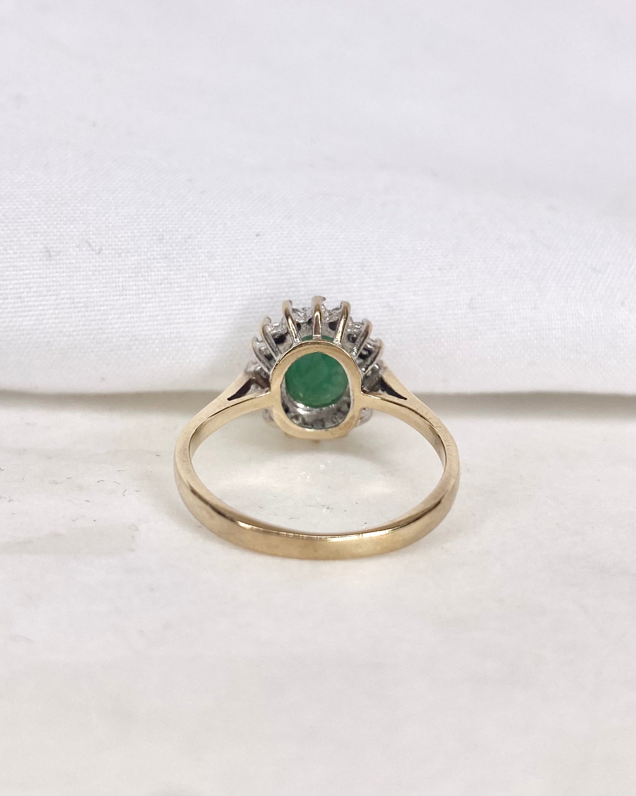 Bague Marguerite Émeraude 1.15 carat &amp; Diamants "Olivia"