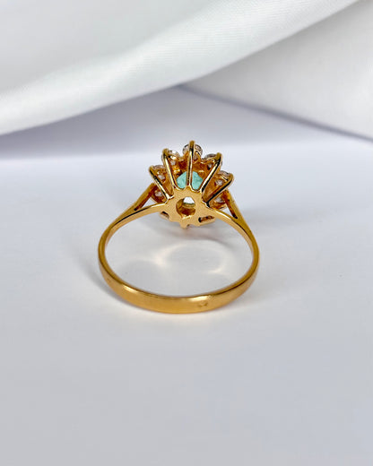 Marguerite Emerald 0.37 carat &amp; 10 Diamonds &quot;Noa&quot; Ring