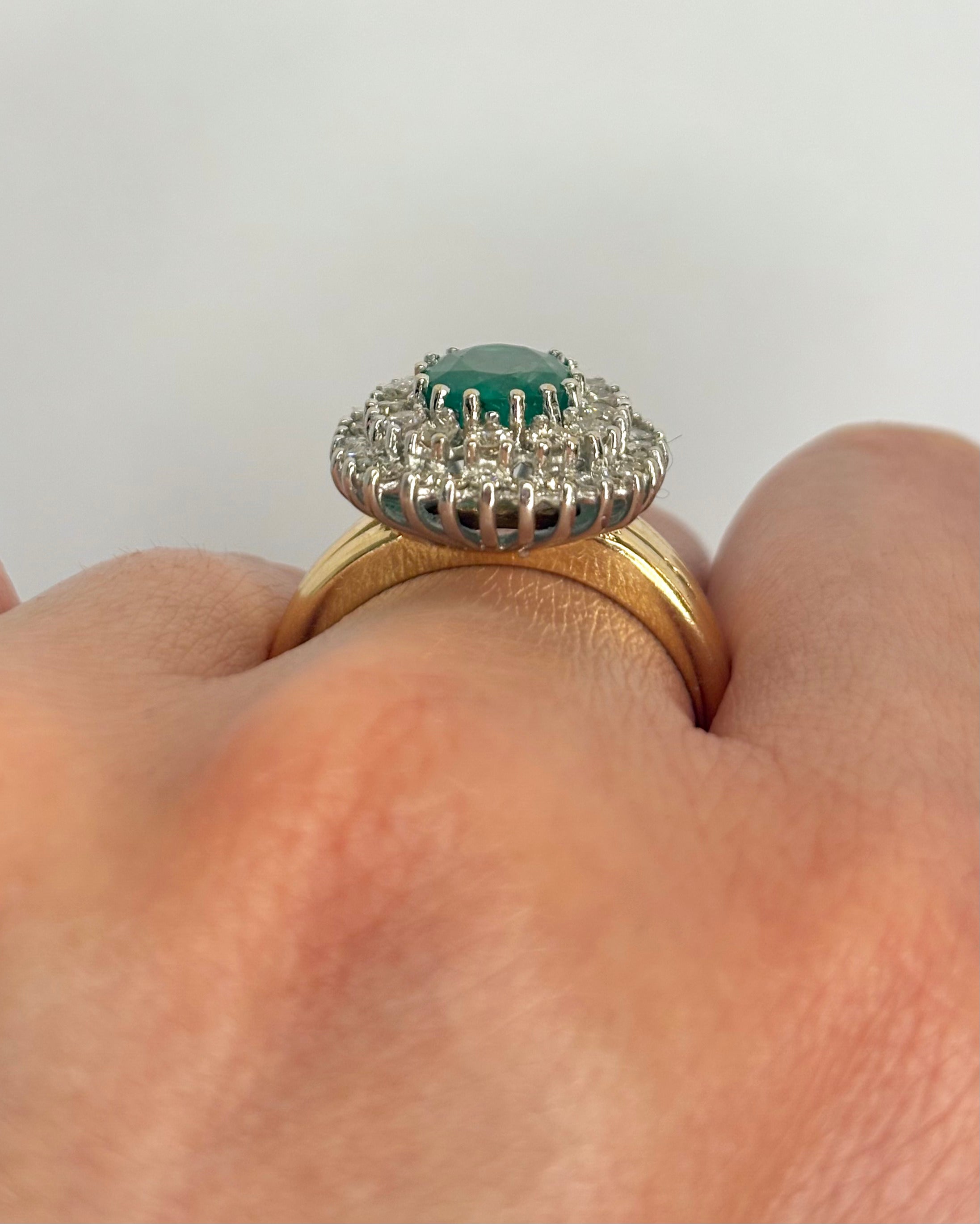 Daisy Emerald Ring 1.40 carat &amp; Diamonds 0.84 carat "Maia"