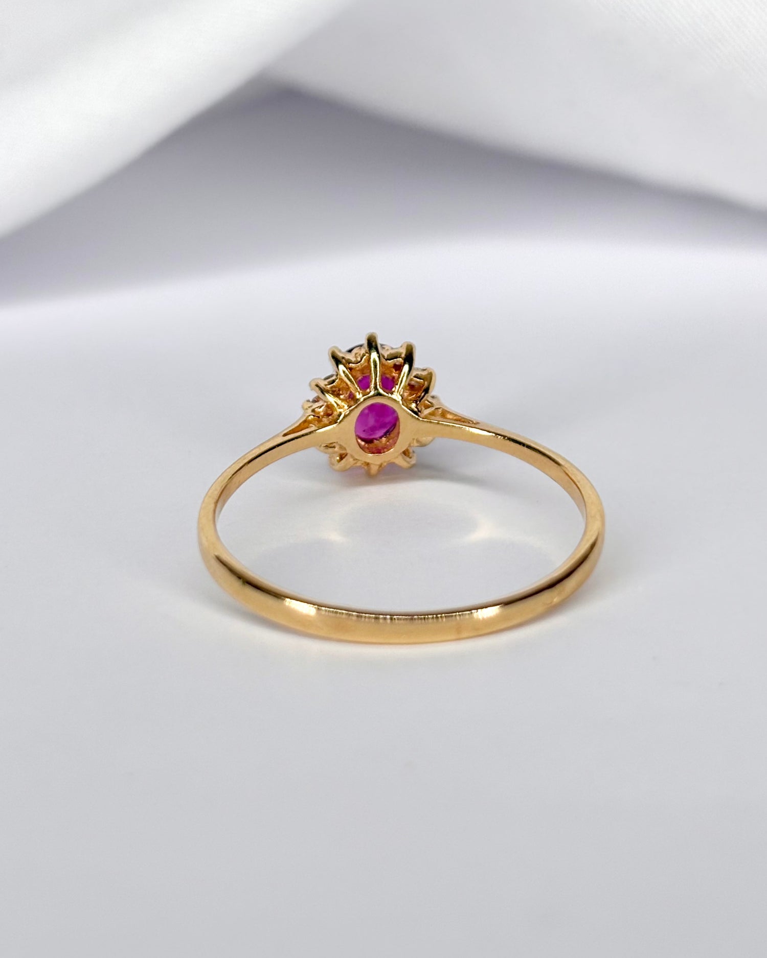 Marguerite Ruby Ring 0.60 carat &amp; 12 Diamonds "Charlie"