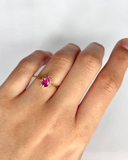 Marguerite Ruby Ring 0.60 carat &amp; 12 Diamonds "Charlie"