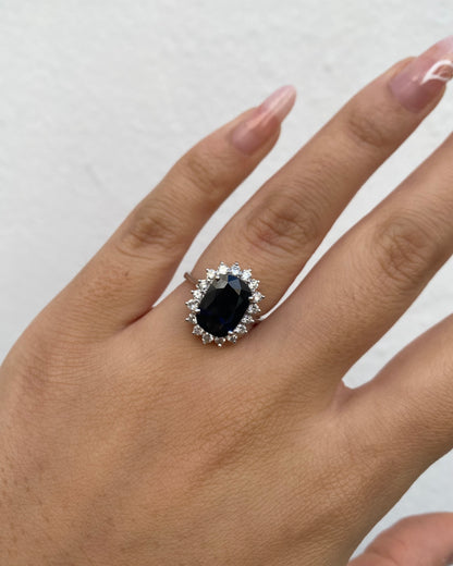 Bague Marguerite Saphir 3.40 carats &amp; Diamants &quot;Murielle&quot;