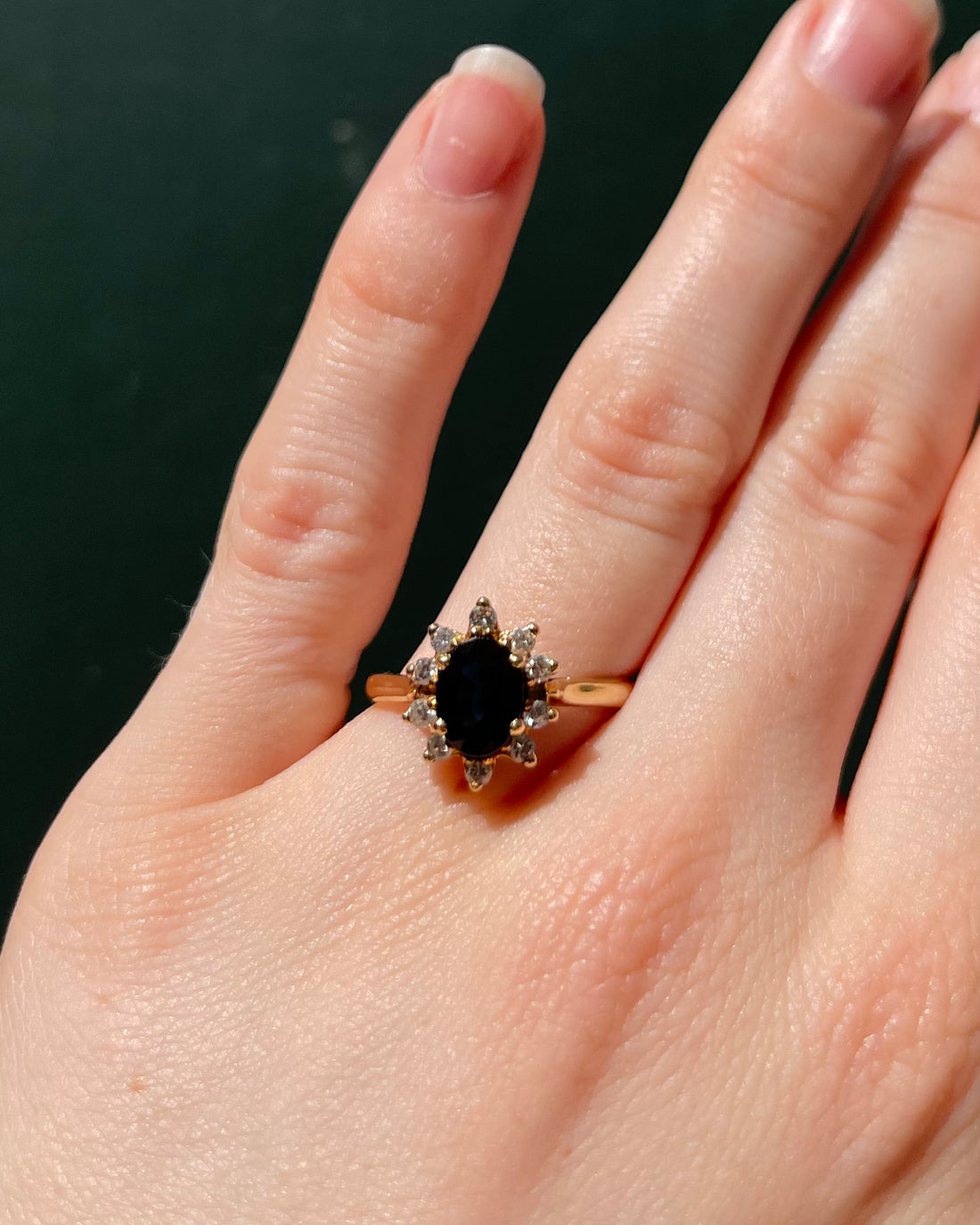 Bague Marguerite Saphir 1.70 carat &amp; Diamants &quot;Isil&quot;