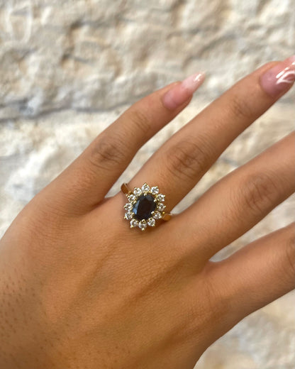 Bague Marguerite Saphir 1.65 carat &amp; Diamants &quot;Loli&quot;