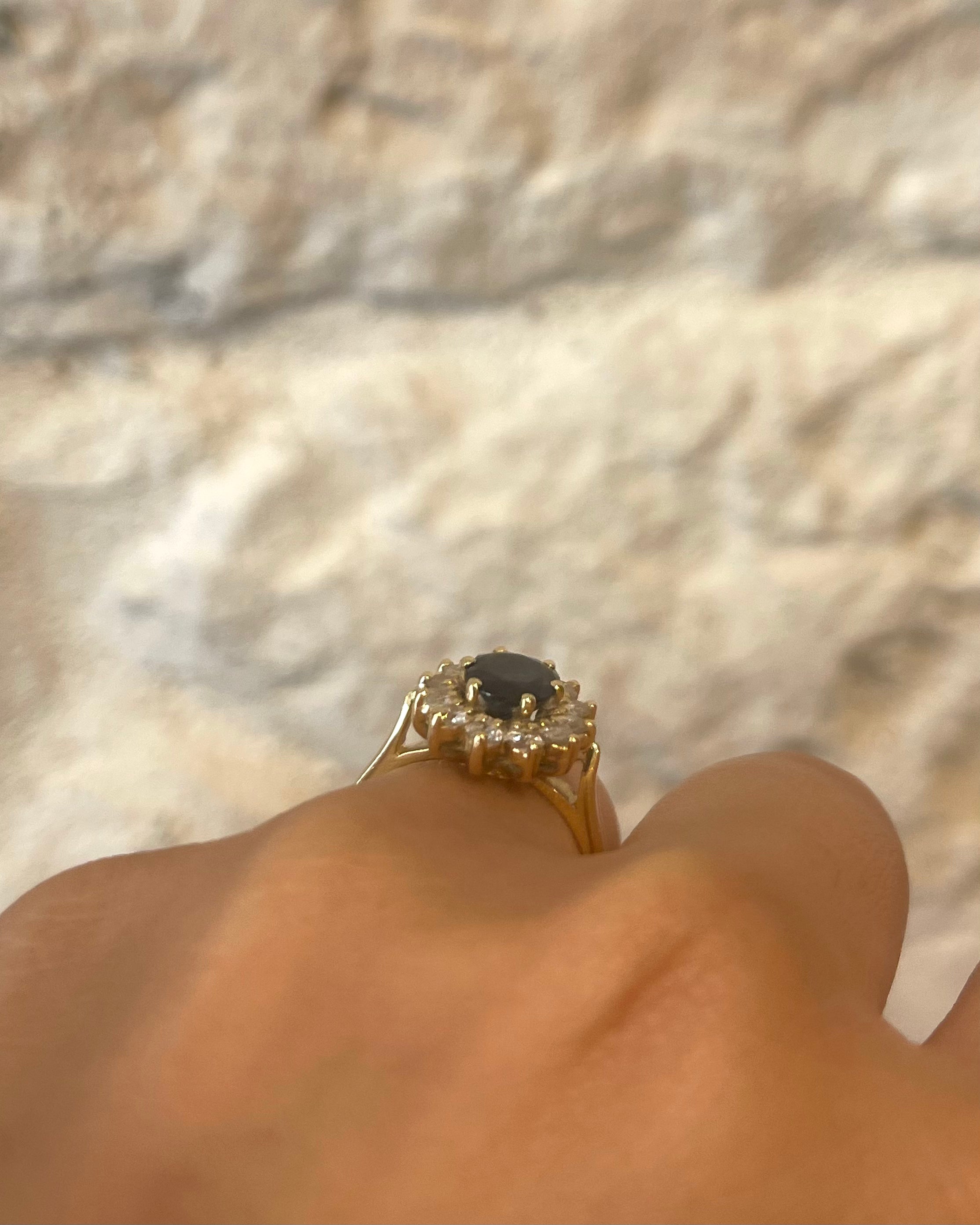 Bague Marguerite Saphir 1.65 carat &amp; Diamants &quot;Loli&quot;