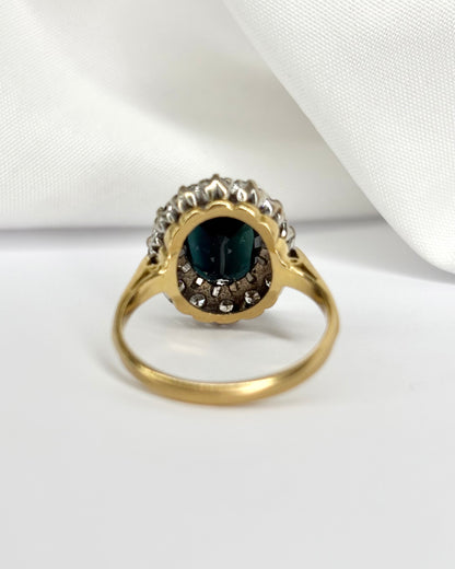 Marguerite Sapphire Ring 4.20 carats &amp; 14 Diamonds &quot;Karen&quot;