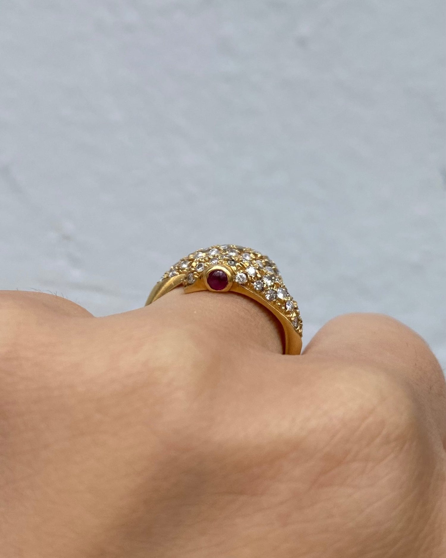 Bague Serpent Vintage Rubis Diamants carat