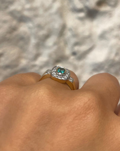 Bague Style Art Deco Émeraude &amp; Diamants &quot;Judy&quot;