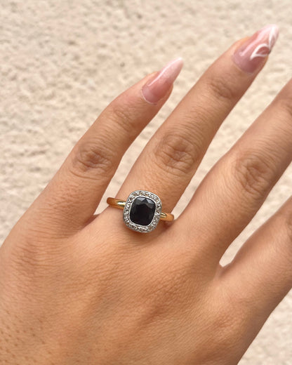 Bague Style Art-Deco Saphir 1.80 carat &amp; Diamants &quot;Simmy&quot;