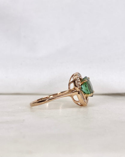 Bague Marguerite Tourmaline 1.50 carat &amp; Diamants &quot;Alana&quot;