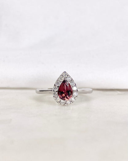 Bague Marguerite Tourmaline Rose 0.75 carat &amp; Diamants &quot;Salma&quot;