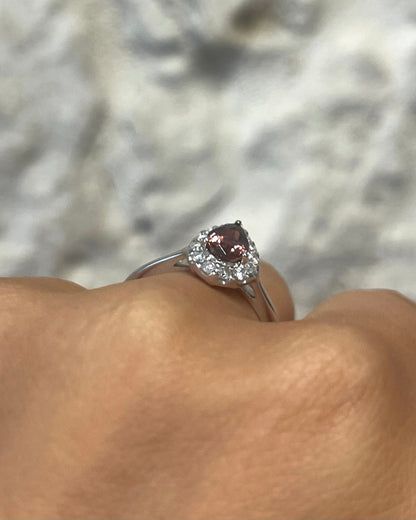 Bague Marguerite Tourmaline Rose 0.75 carat &amp; Diamants &quot;Salma&quot;