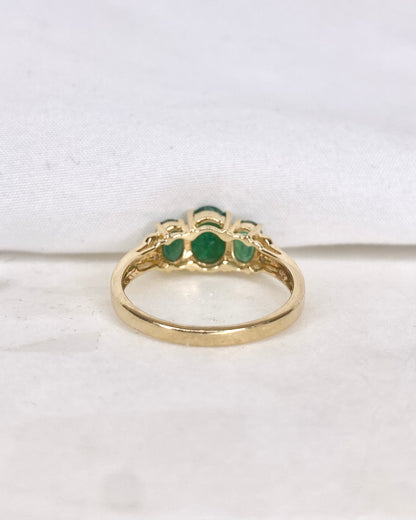 Bague Trilogie Émeraudes 2.32 carats &amp; Diamants  &quot;Molly&quot;