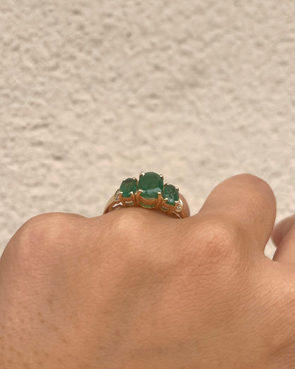 Bague Trilogie Émeraudes 2.32 carats &amp; Diamants  &quot;Molly&quot;