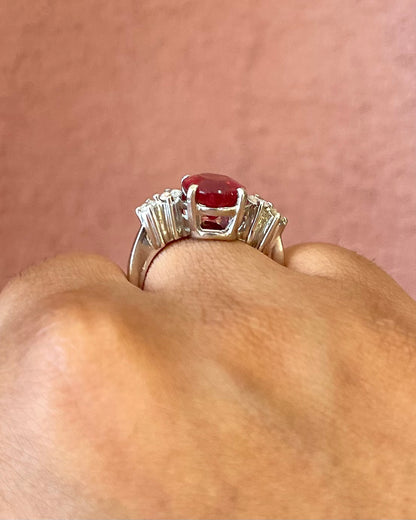 Bague Trilogie Tourmaline Rose 4.50 carat &amp; Diamants 0.26 carat "Carla"
