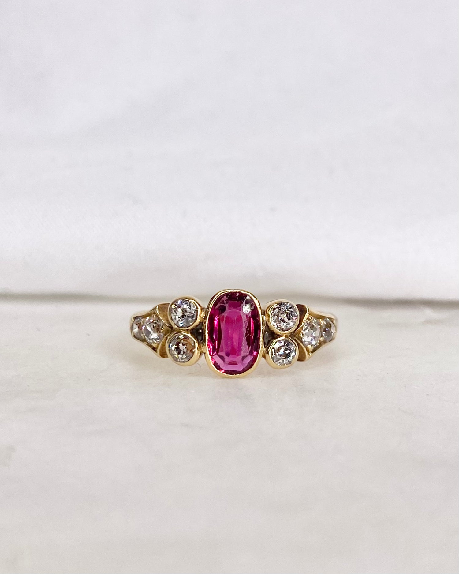 Bague Trilogie Rubis &amp; Diamants &quot;Berengere &quot;