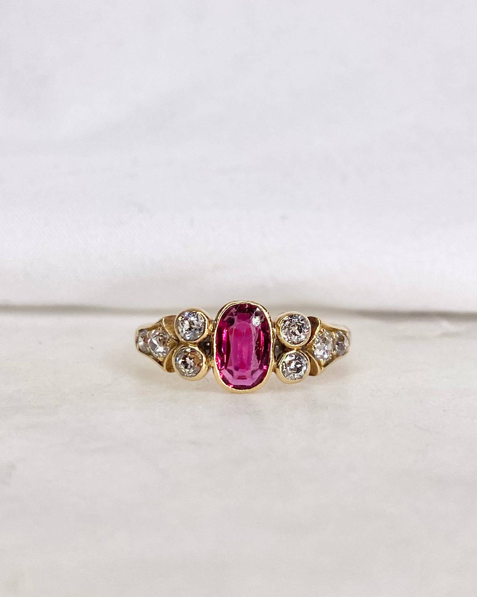 Bague Trilogie Rubis &amp; Diamants "Berengere "