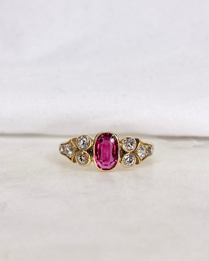Bague Trilogie Rubis &amp; Diamants &quot;Berengere &quot;