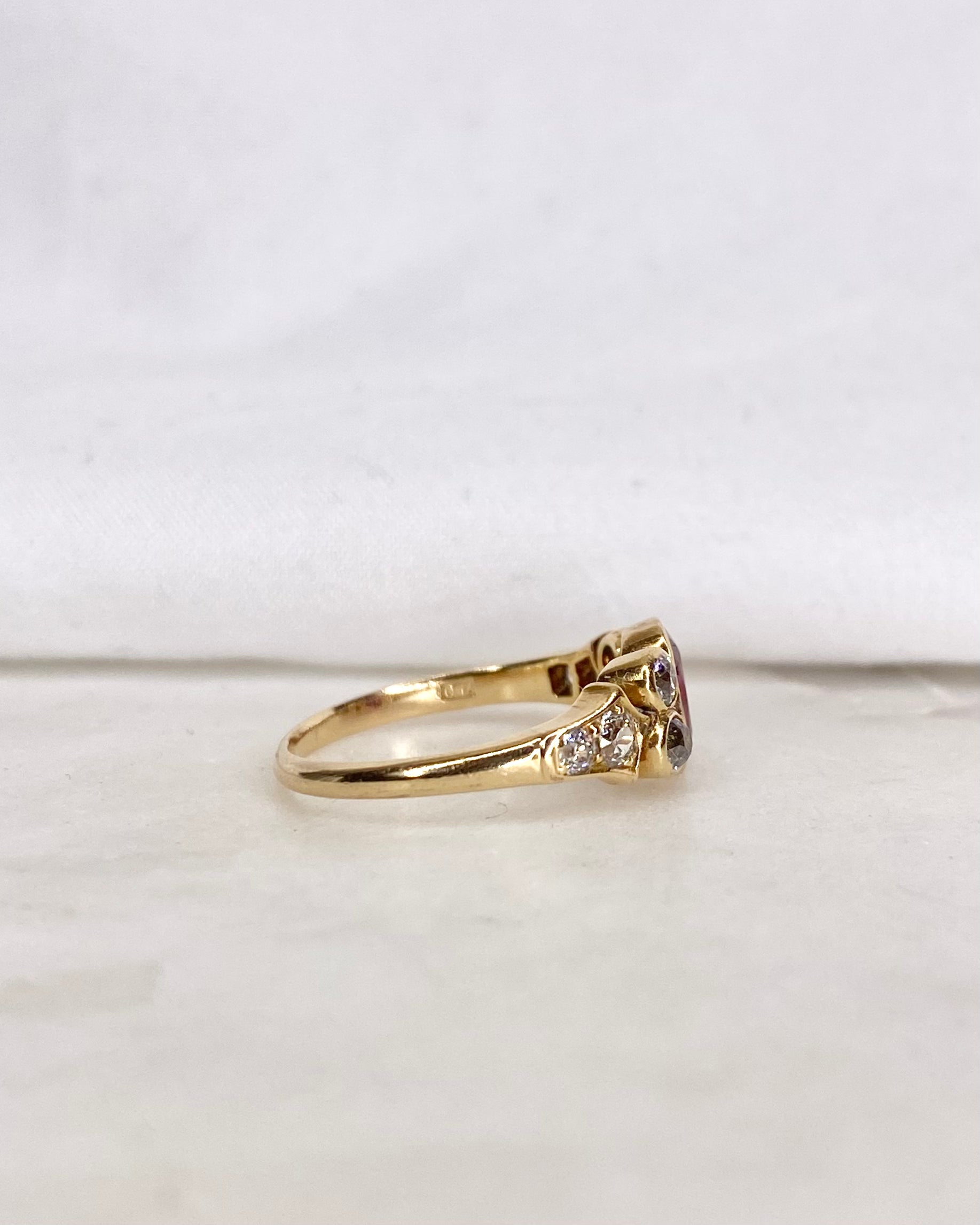 Bague Trilogie Rubis &amp; Diamants &quot;Berengere &quot;