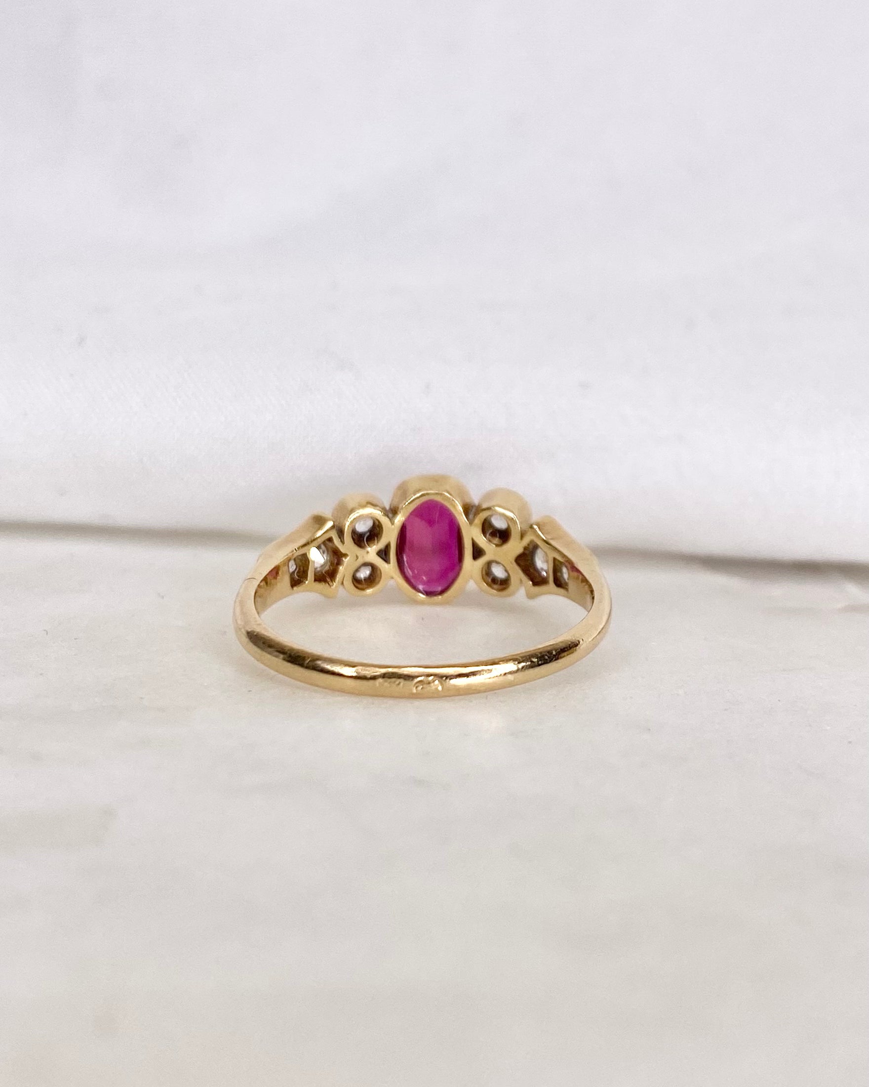 Bague Trilogie Rubis &amp; Diamants "Berengere "