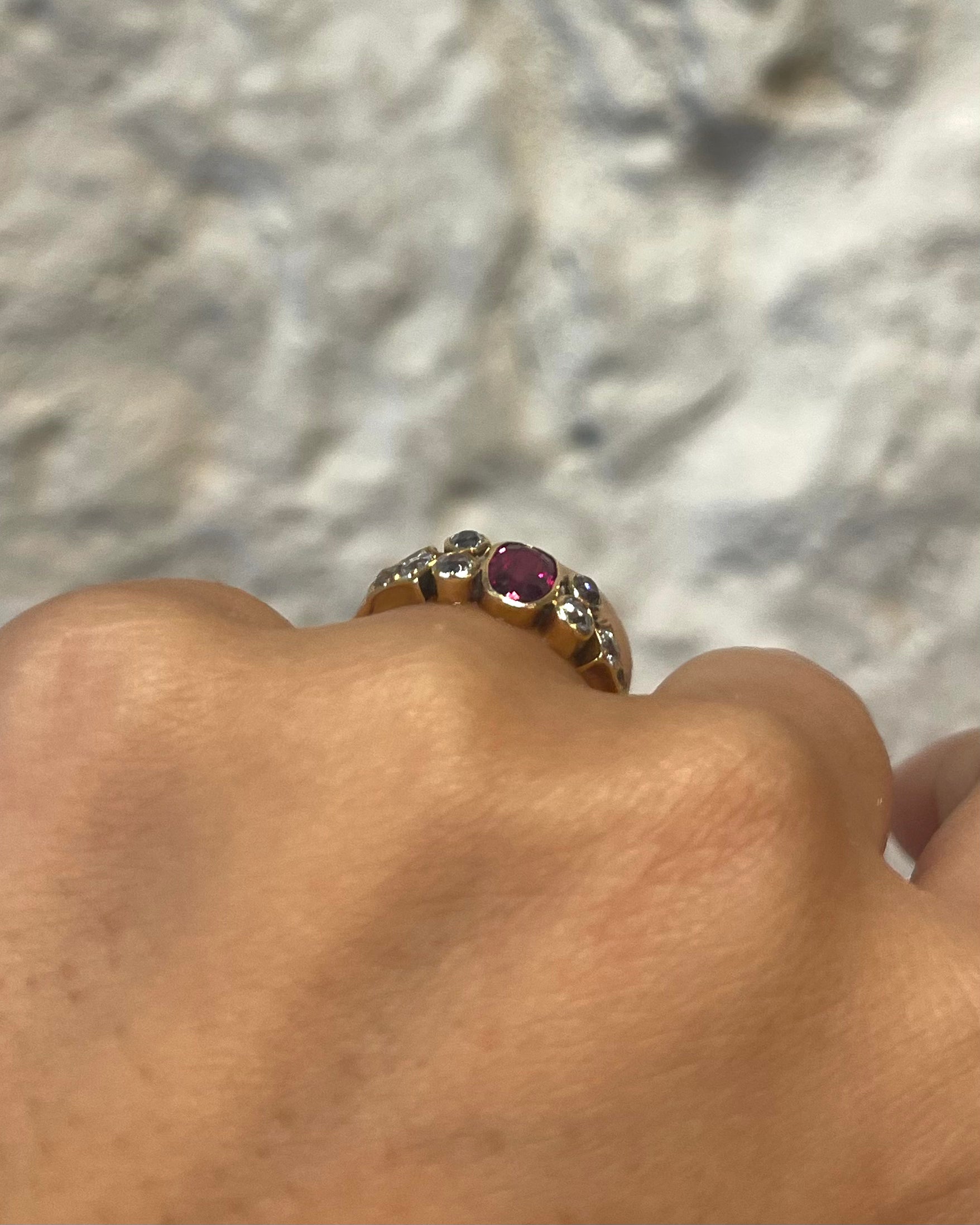 Bague Trilogie Rubis &amp; Diamants "Berengere "
