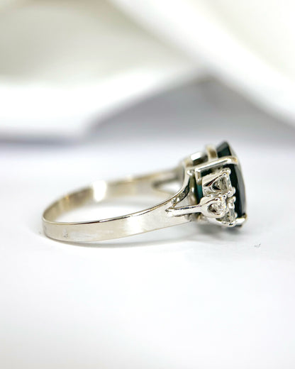 Bague Trilogie Saphir 5.26 carats &amp; Diamants 0.30 carat 4,2g "Célia"