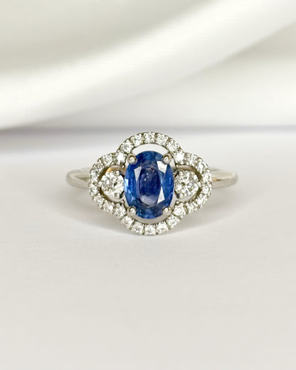 Trilogy Ring Sapphire 0.80 carat &amp; Diamonds 0.40 carat "Inaya"