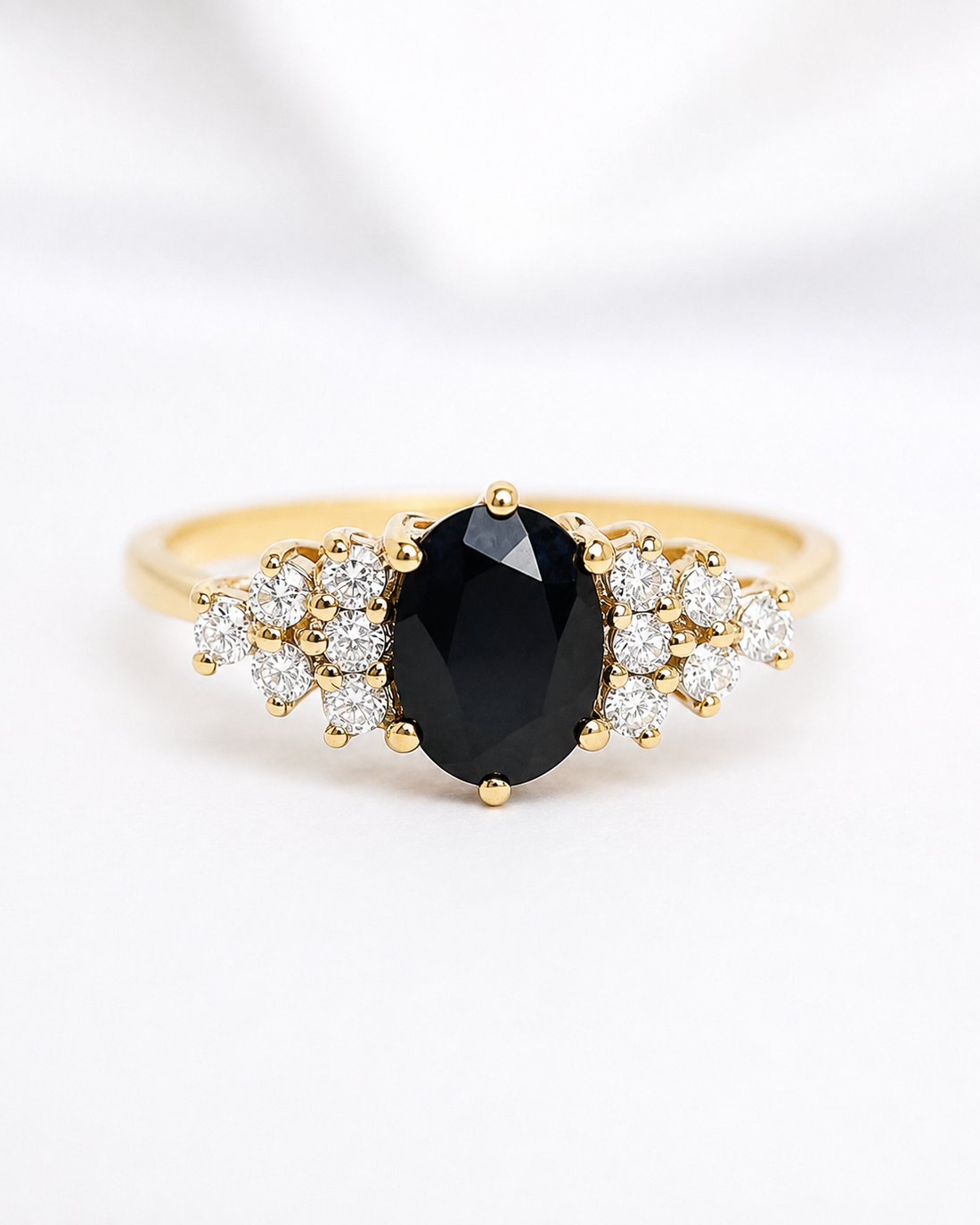 Bague Trilogie Saphir 1.17 carat &amp; Diamants "Nessrine"