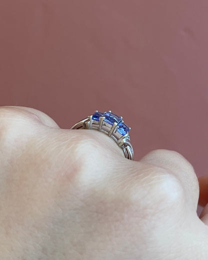 Bague Trilogie Tanzanites 1.37 carat &quot;Enza&quot;