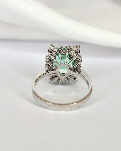 Bague Marguerite Émeraude 3 carats &amp; Diamants 0.42 carat "Manuella"