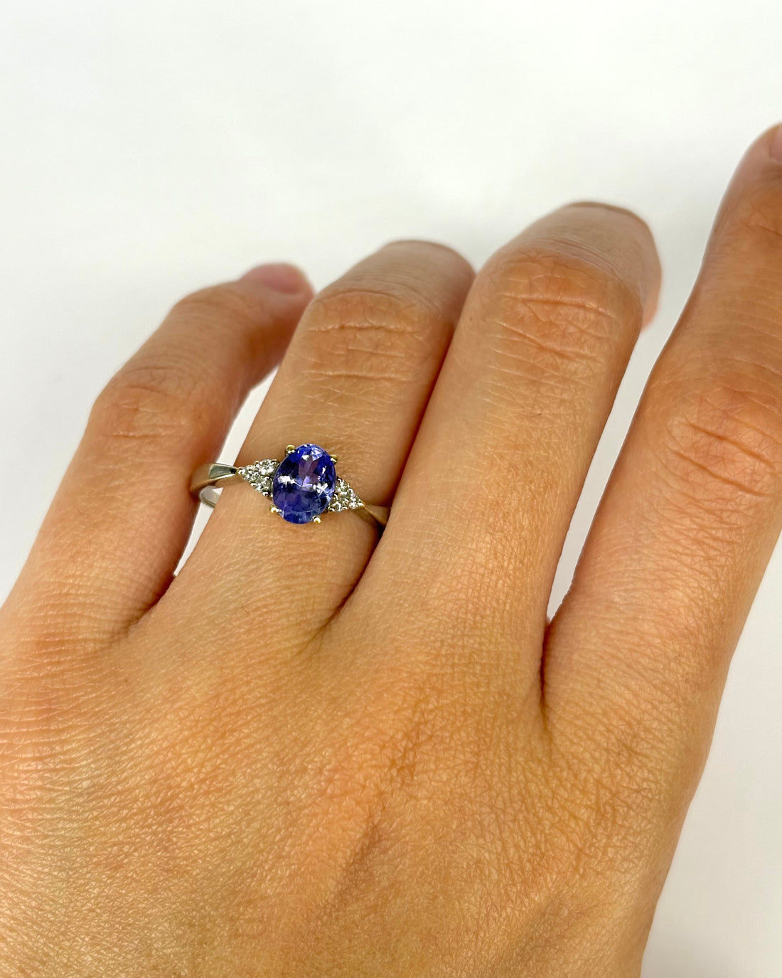 Bague Trilogie Tanzanite 1 carat &amp; Diamants "Olympe"