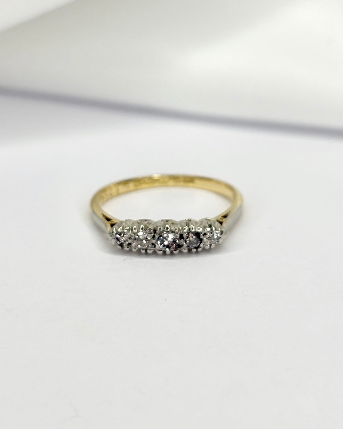 Anillo Rivière Art Déco 5 Diamantes &quot;Elina&quot;