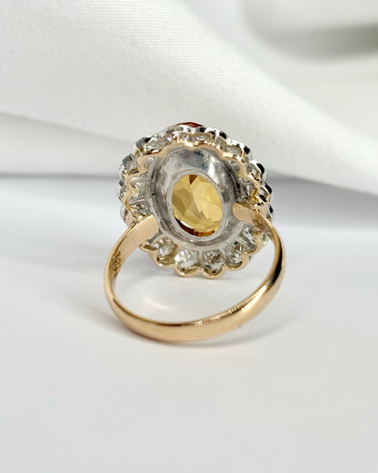 Bague Marguerite Citrine 6 carats &amp; Diamants 1.60 carat "Soumia"