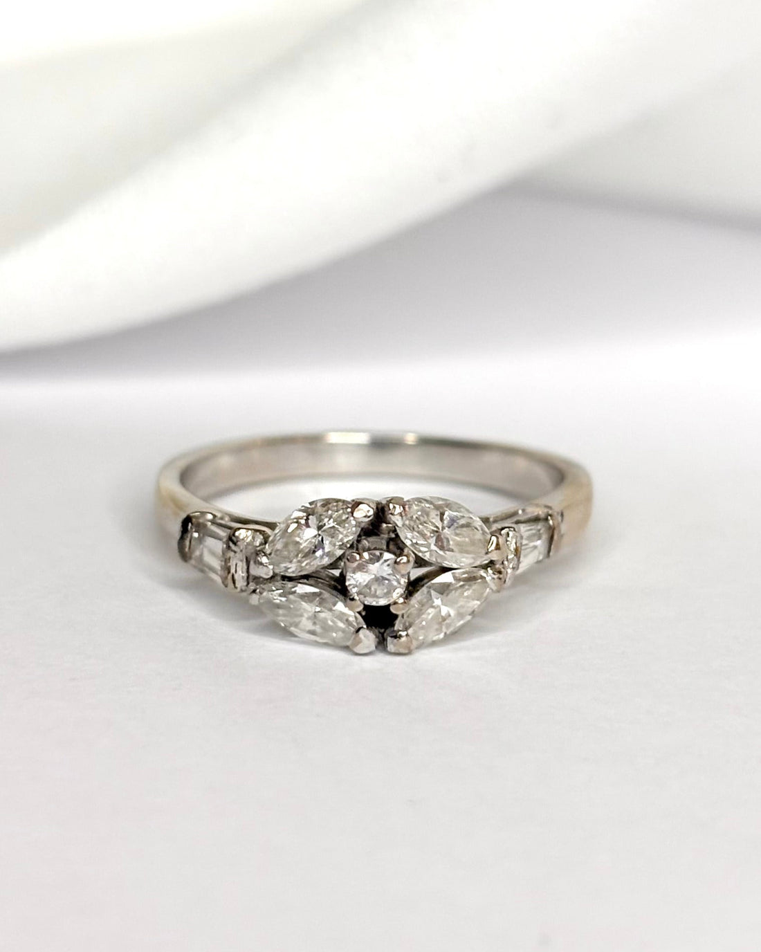 Marquise Diamond Flower Ring 0.59 carat "Isabelle"